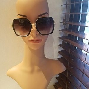 Black Hexagon Shaped Sunglasses..